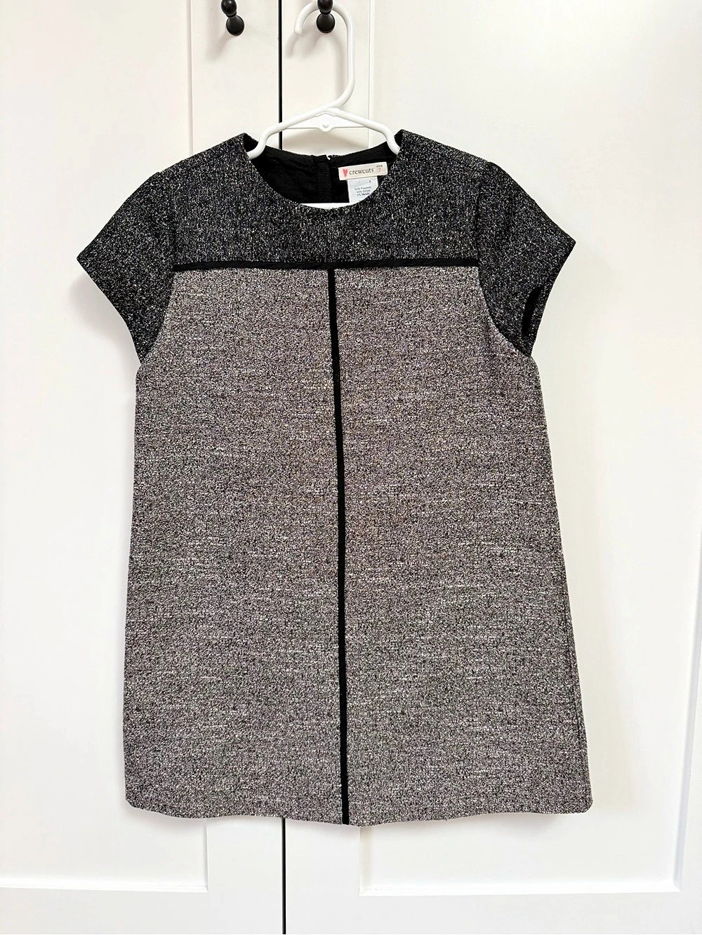 Crewcuts Girls Tweed Mini Dress in Black & Gray, Size 7, Like New